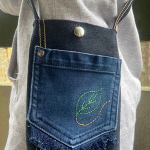 Kierrätetty Denim Leaf Pussi